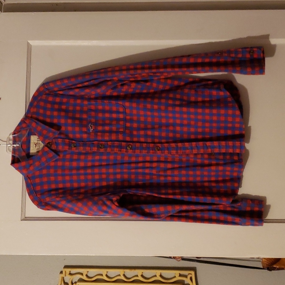 Hollister button up flannel size large.